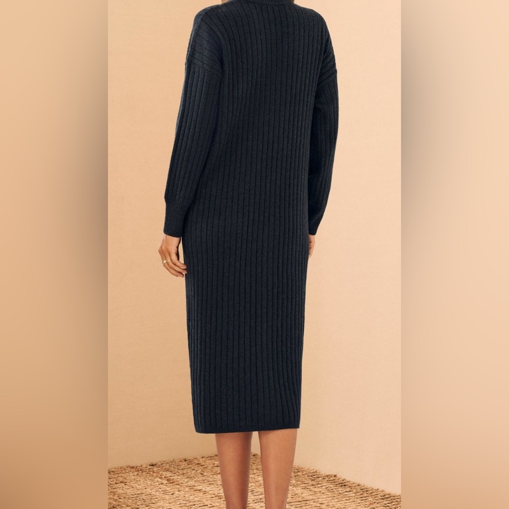 Faherty Jackson Sweater Duster Dress - ash Heather - M - Picture 3 of 7